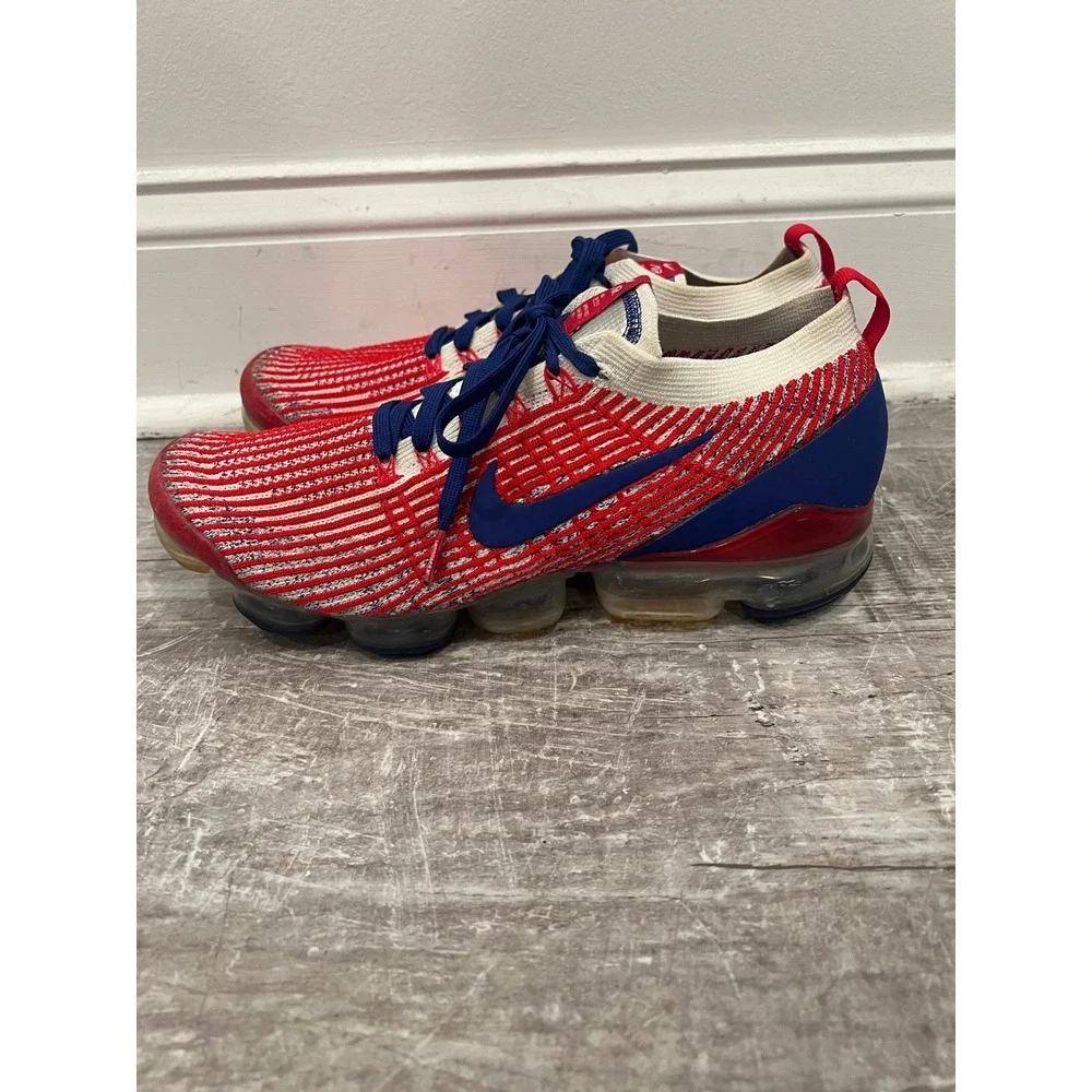 Nike Air VaporMax Flyknit 3 USA Men Sz 11 Red White Blue Sneakers CW5585-100